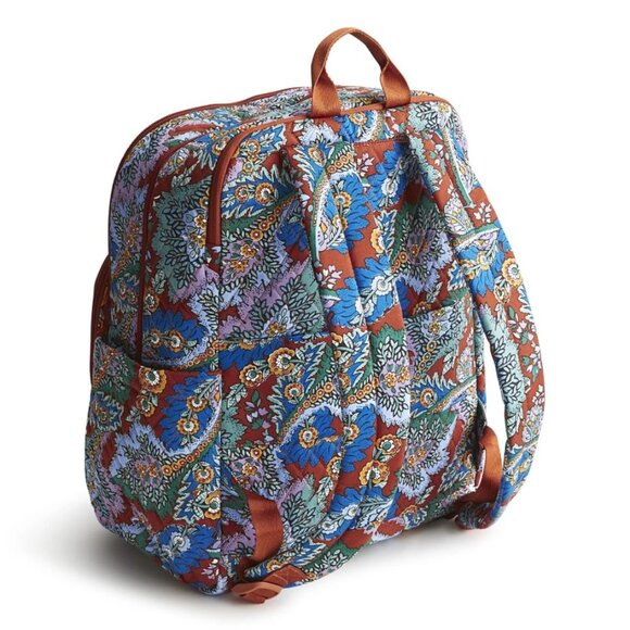 NWT Vera Bradley Large Bancroft Backpack Cotton, Flowers + Feathers main image 9